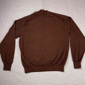 Alfani Mens Brown Extra Fine Italian Merino Wool Mock Neck Sweater Large